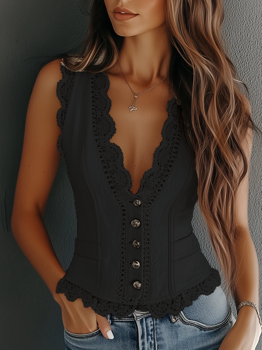 Willa London™ | Vintage Lace Elegance Vest