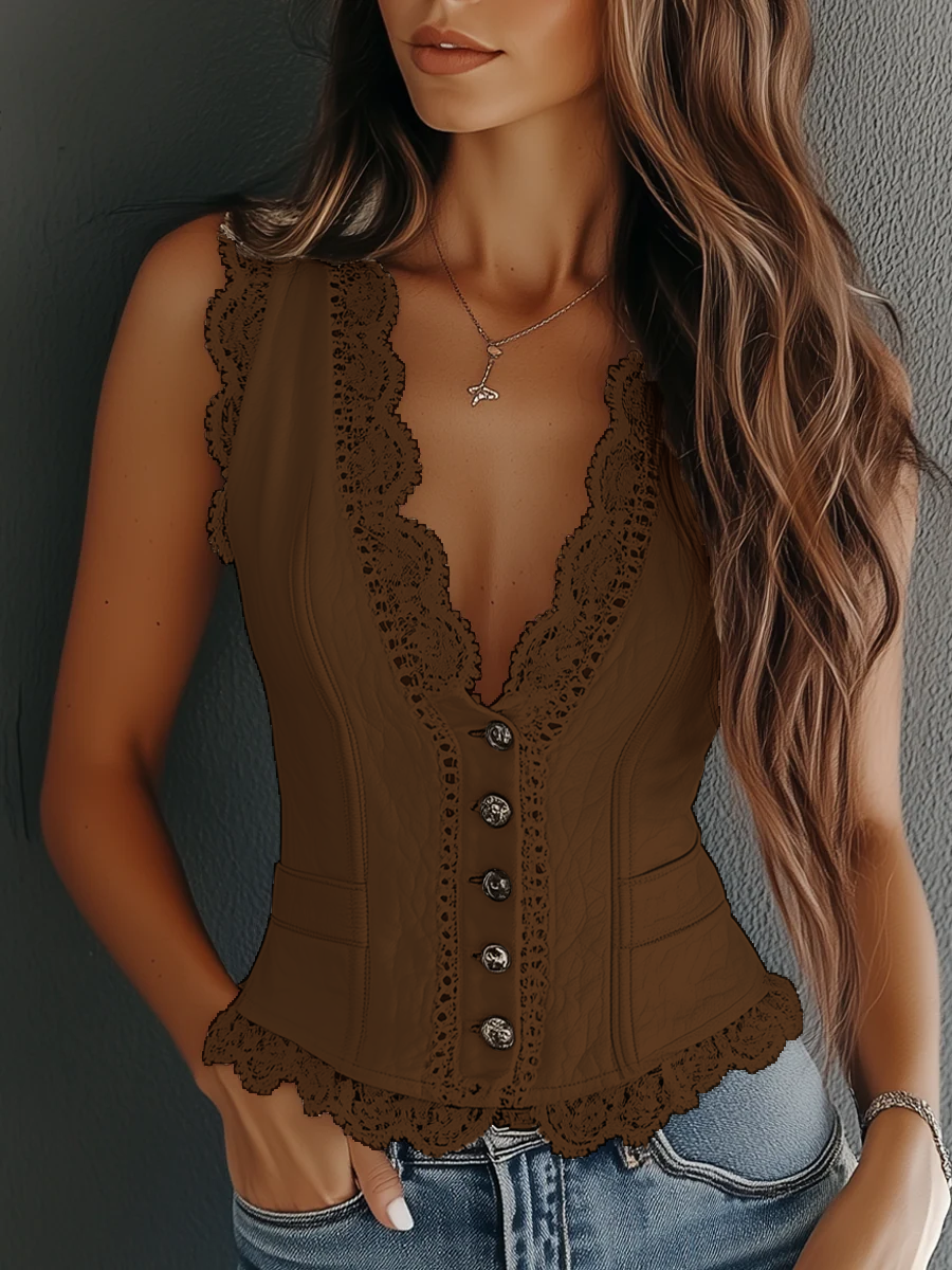 Willa London™ | Vintage Lace Elegance Vest