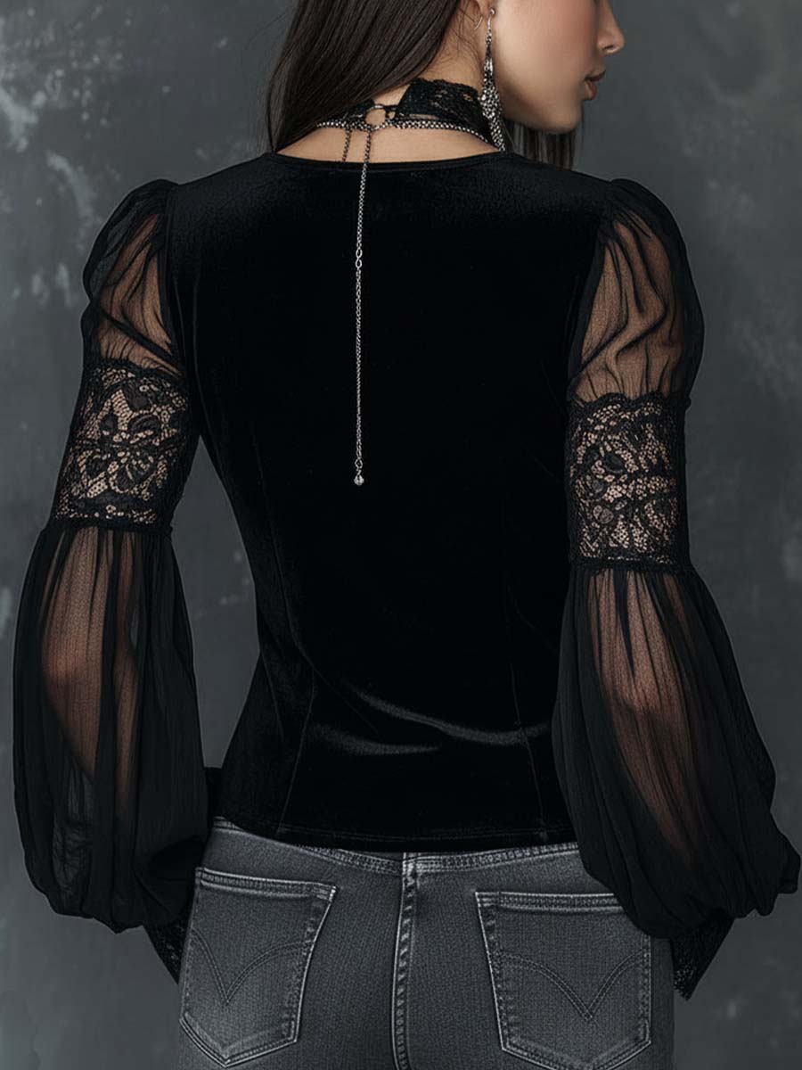 Willa London™ | Vintage Velvet Elegance Blouse
