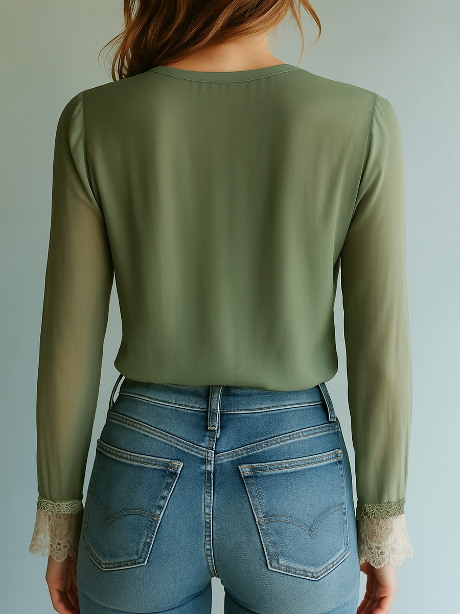 Willa London™ | Vintage Sage Lace Blouse