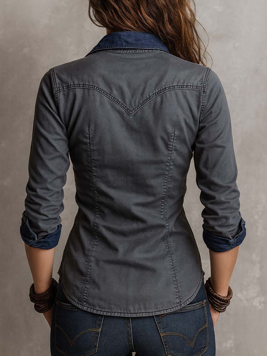 Willa London™ | Heritage Denim Zip Shirt