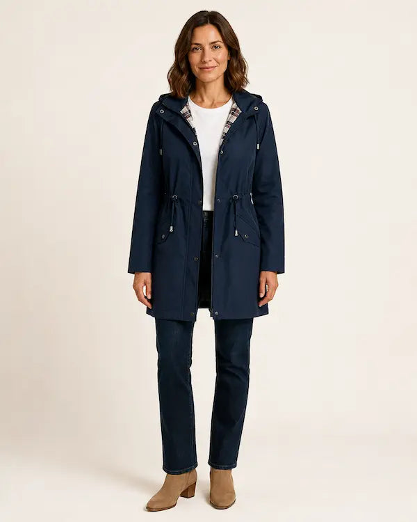London Drawstring Parka – Navy