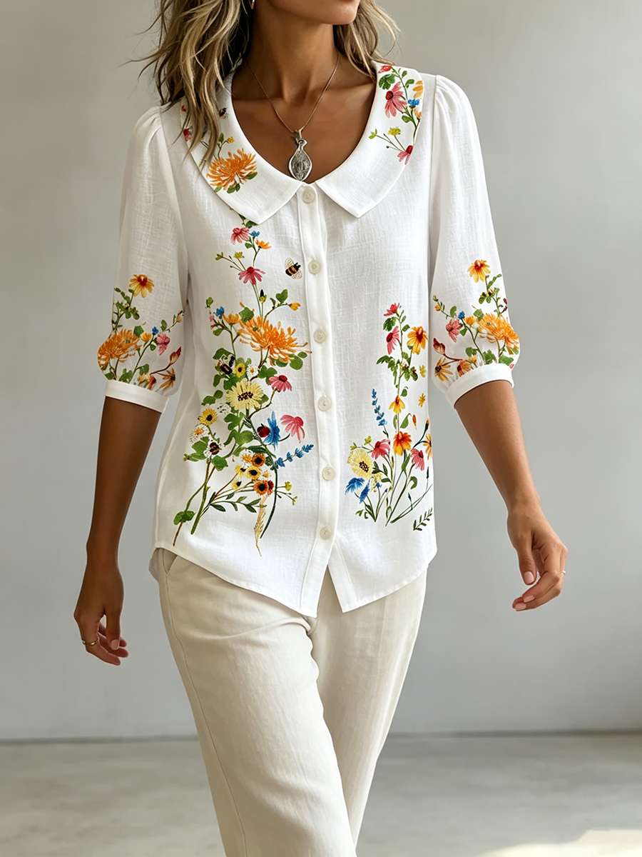 Willa London™ | Vintage Floral Elegance Shirt