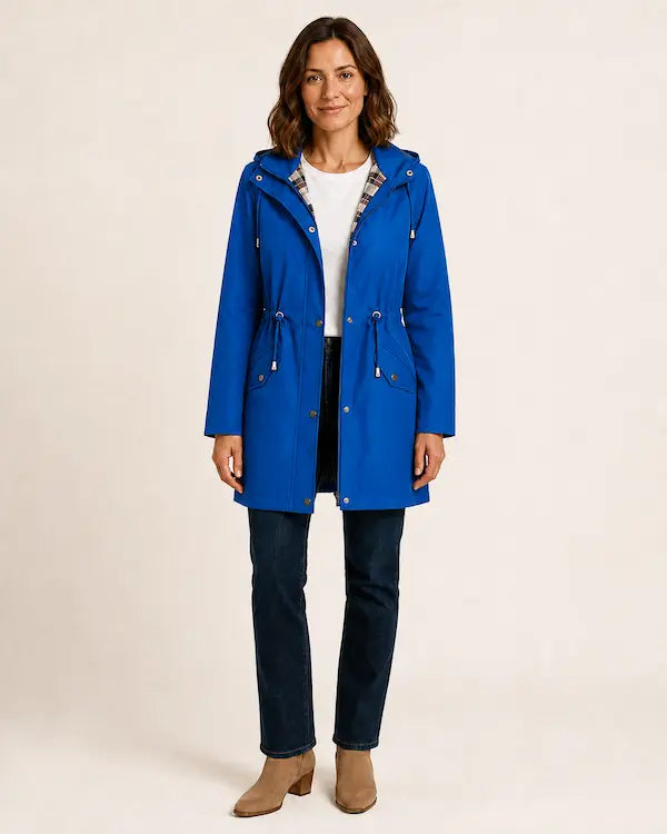 London Drawstring Parka – Royal Blue