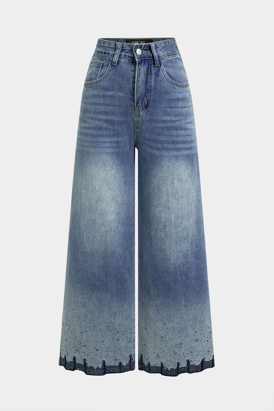 Willa London™ | Luxe Rhinestone Denim Trousers