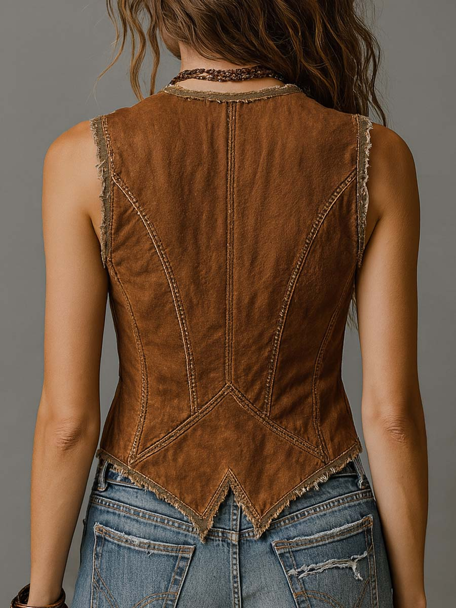 Willa London™ | Caramel Vintage Denim Vest