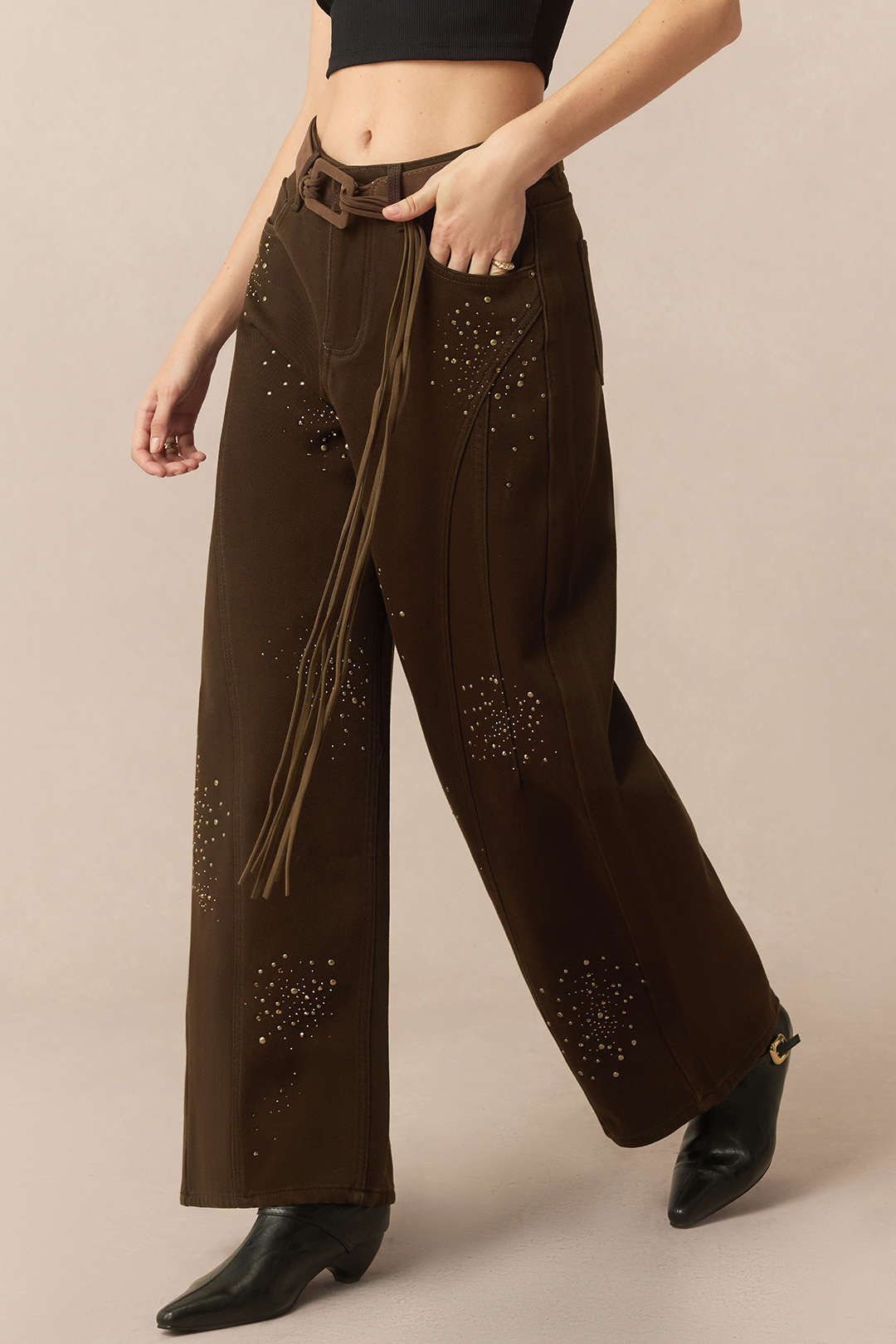 Willa London™ | Radiant Rhinestone Wide Leg Jeans