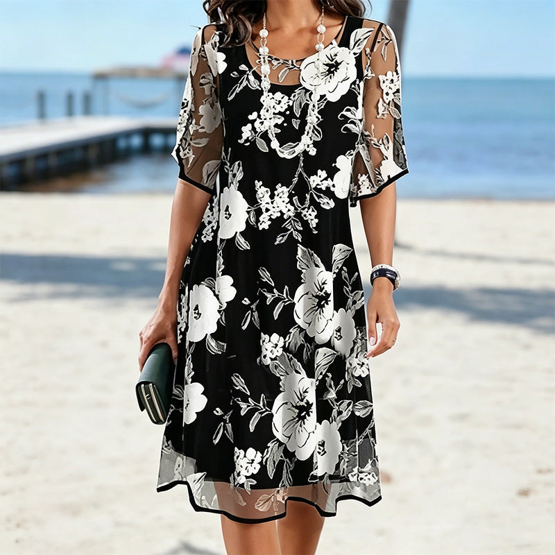 Willa London™ | Celestial Floral Chiffon Dress