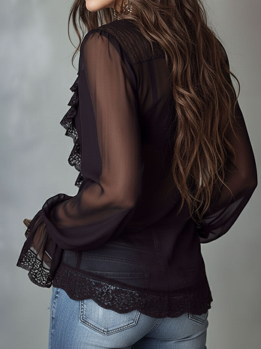Willa London™ | Enchanted Lace Ruffle Blouse