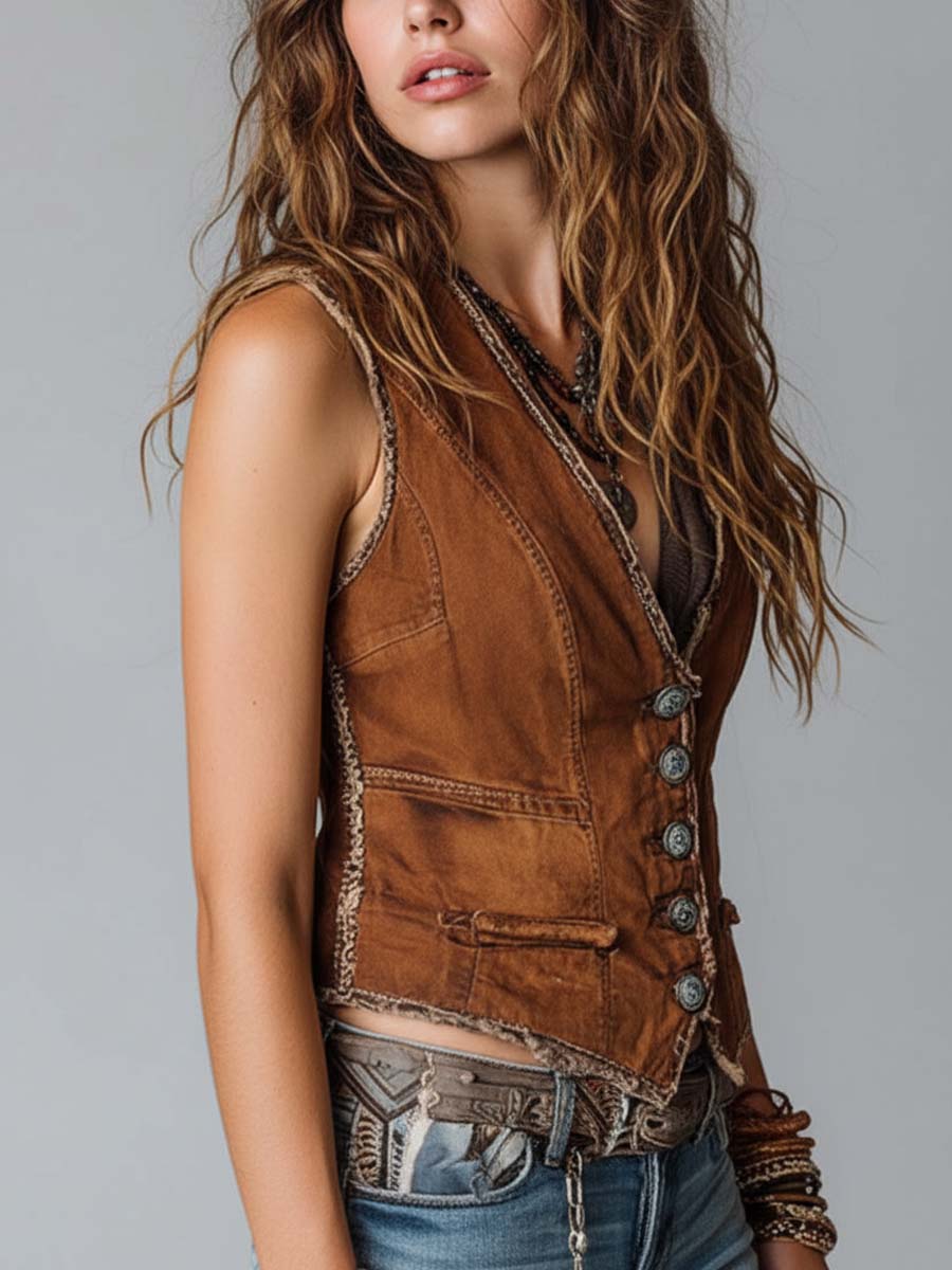 Willa London™ | Caramel Vintage Denim Vest