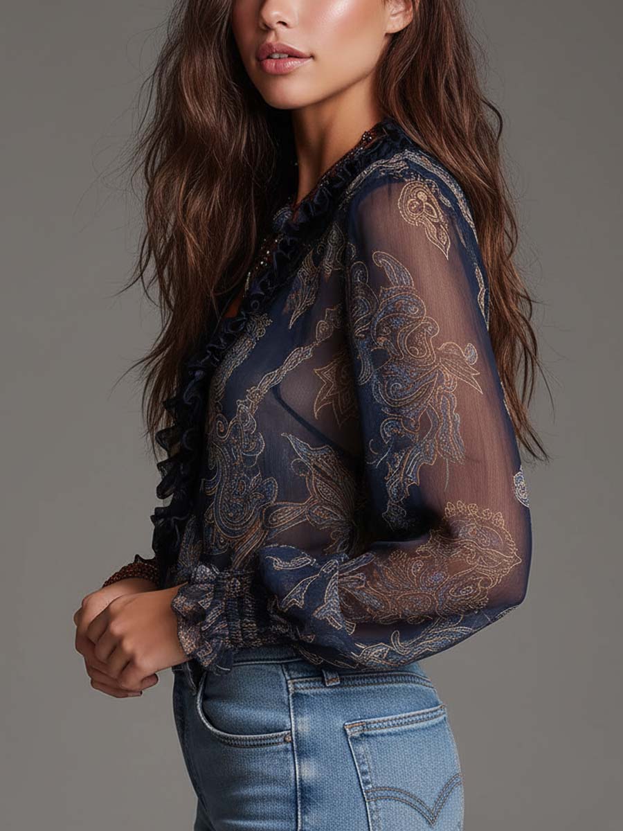 Willa London™ | Baroque Ruffle Chiffon Blouse