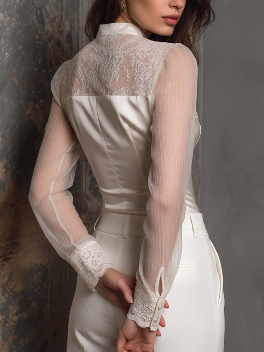 Willa London™ | Seraphic Lace Satin Blouse