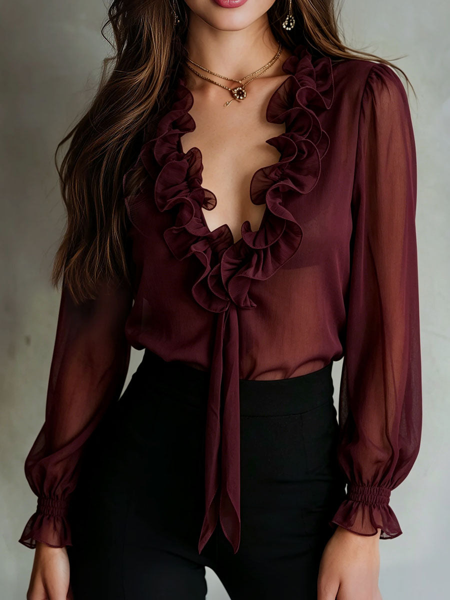 Willa London™ | Vintage Charm Chiffon Blouse