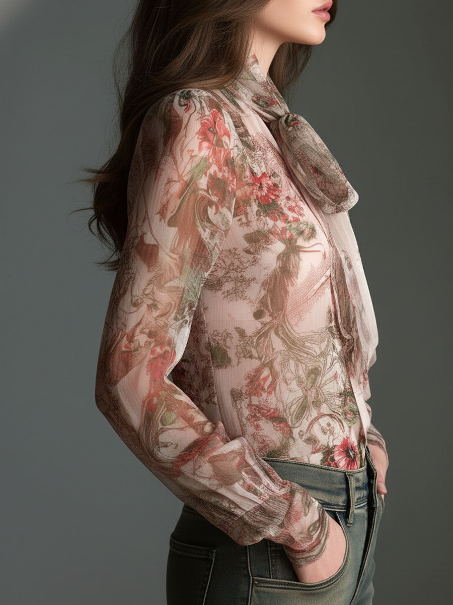 Willa London™ | Vintage Blossom Chiffon Blouse