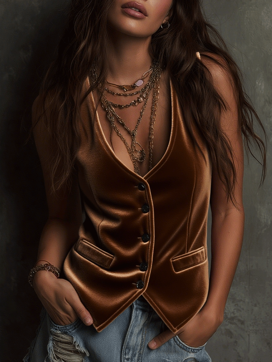 Willa London™ | Velvet Bohemian Charm Vest