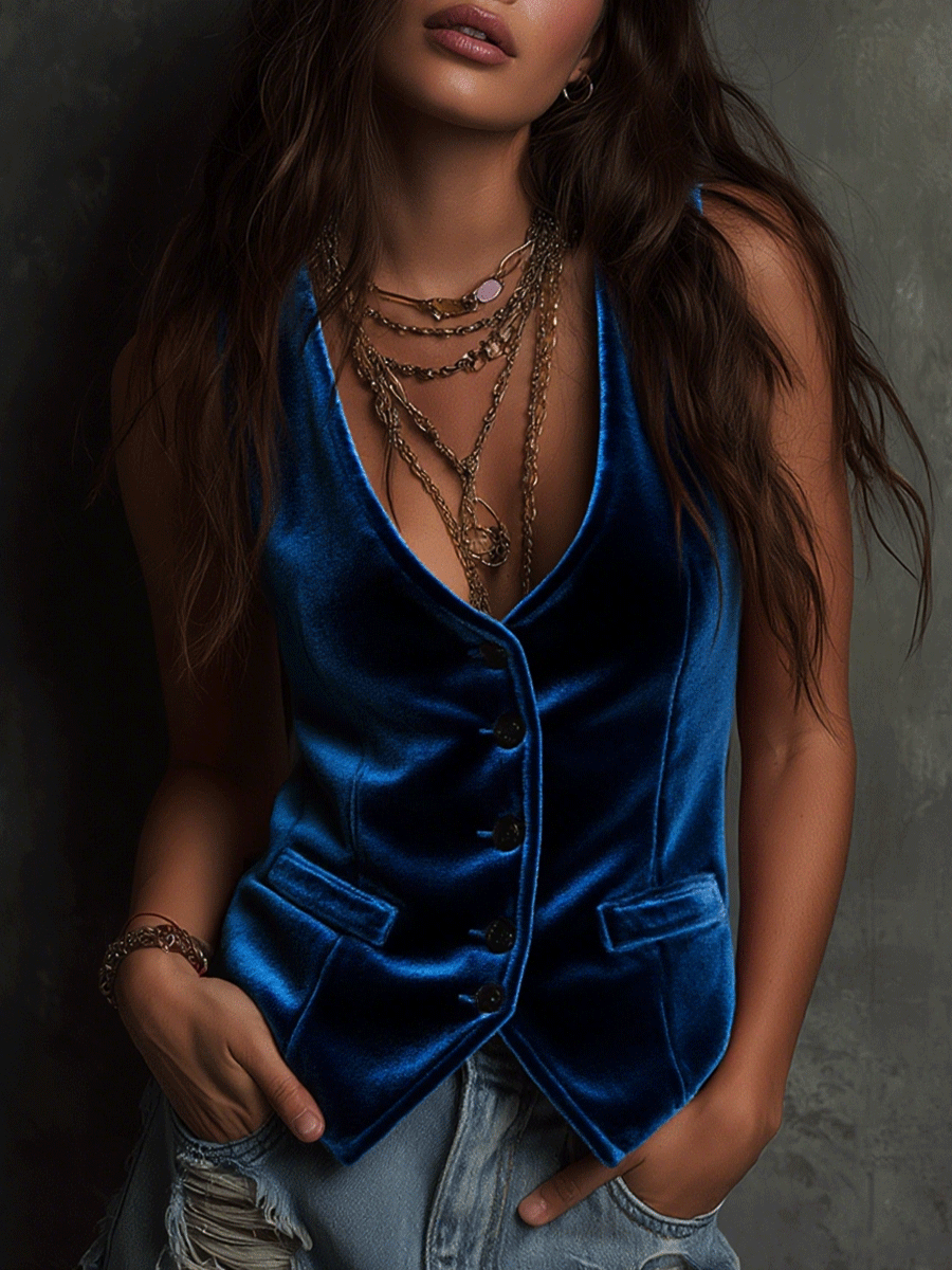 Willa London™ | Velvet Bohemian Charm Vest