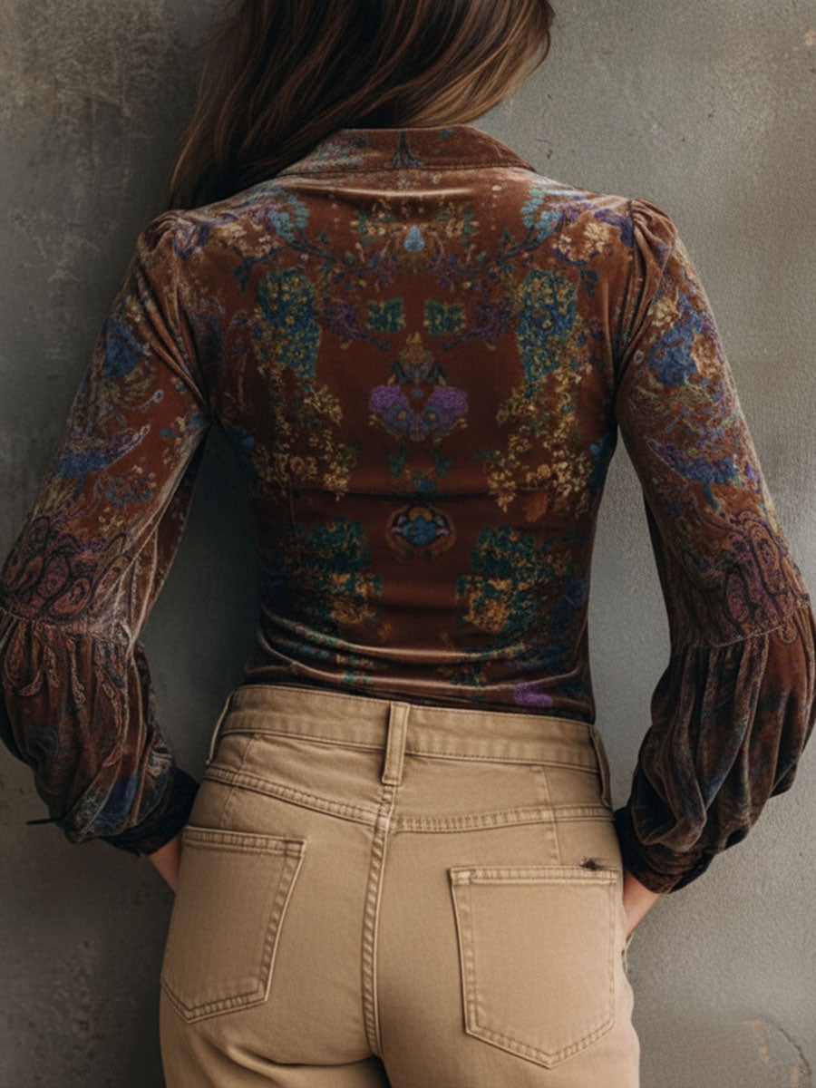 Willa London™ | Velvet Boho Blossom Blouse