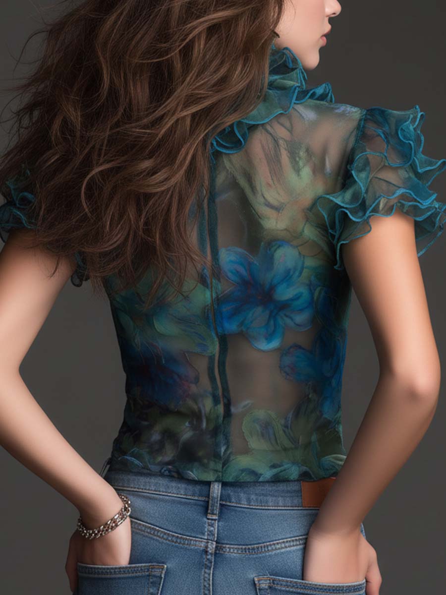 Willa London™ | Enchanted Floral Ruffle Top