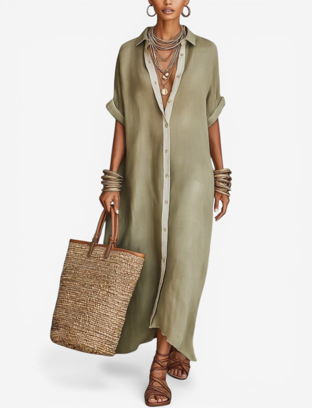 Willa London™ | Effortless Elegance Midi Shirt Dress