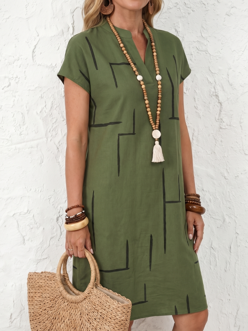 Willa London™ | Abstract Elegance Midi Dress