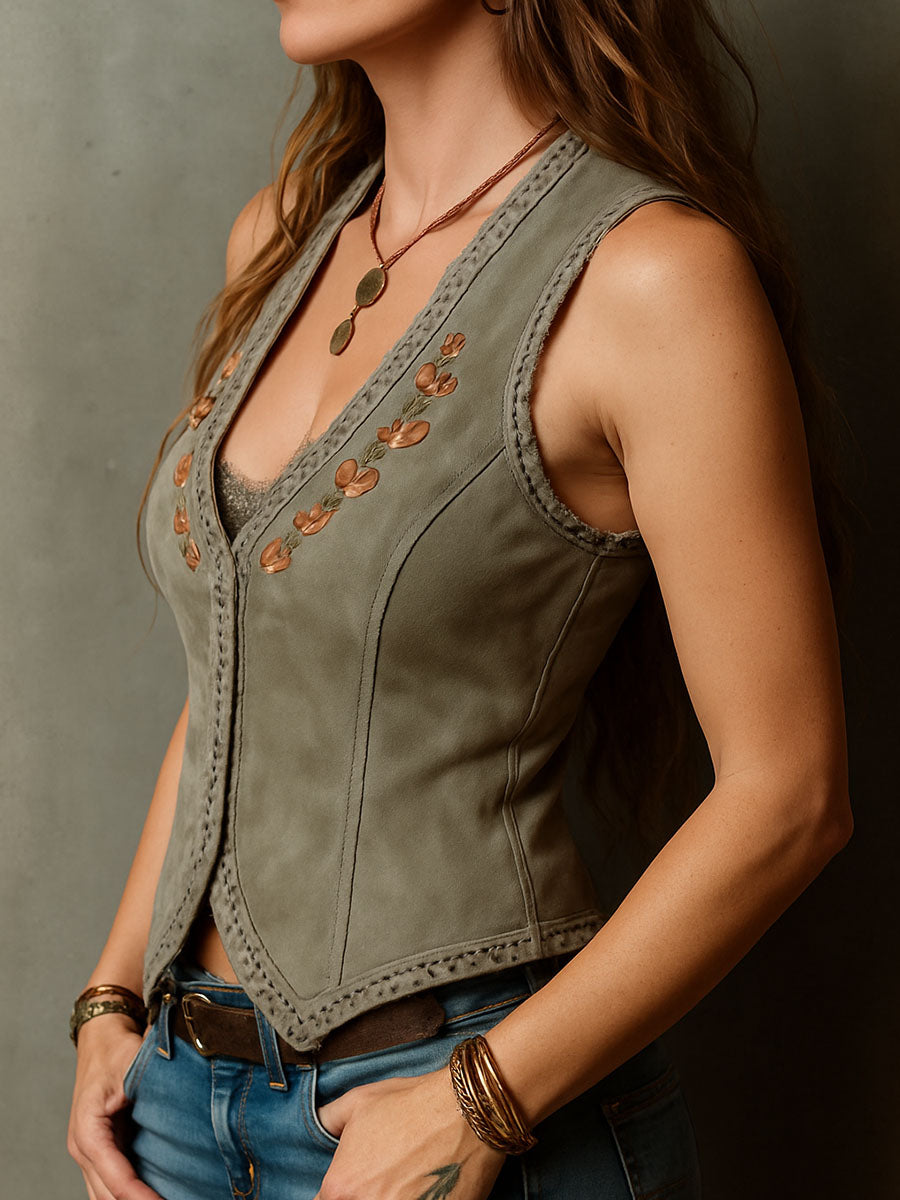Willa London™ | Olive Suede Corset Vest