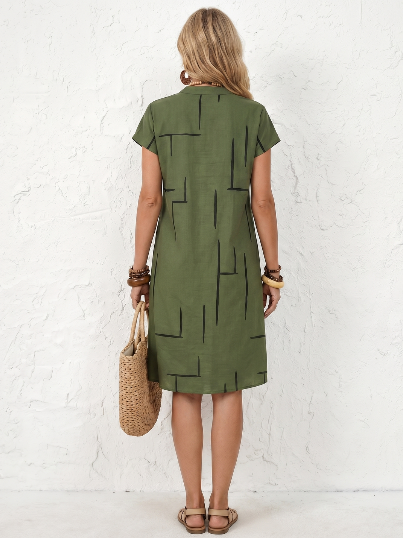 Willa London™ | Abstract Elegance Midi Dress