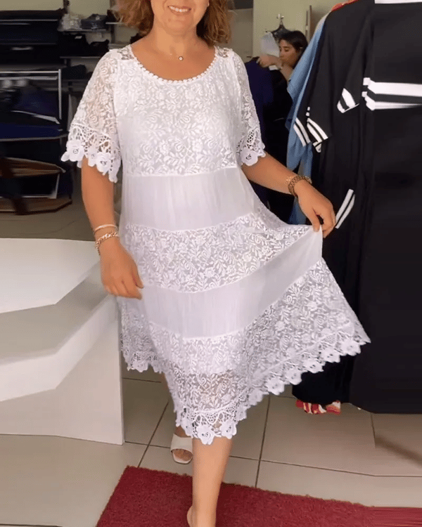 Willa London™ | Lace Elegance Midi Dress