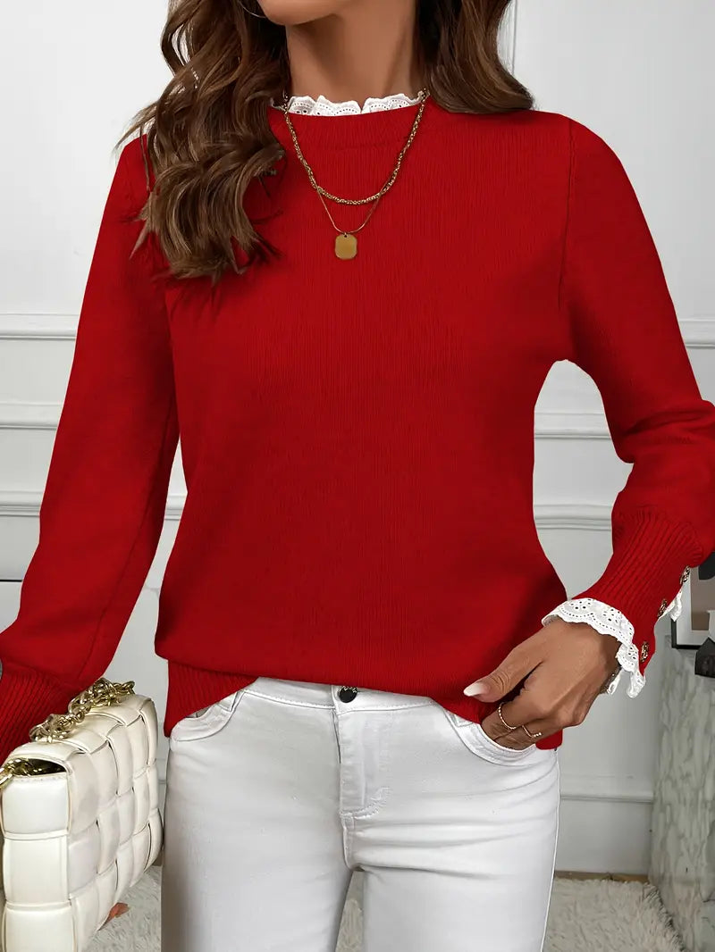 Willa London™ | Elegant Ruffle Knit Sweater