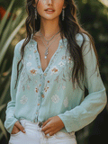 Willa London™ | Bohemian Grace Embroidered Shirt
