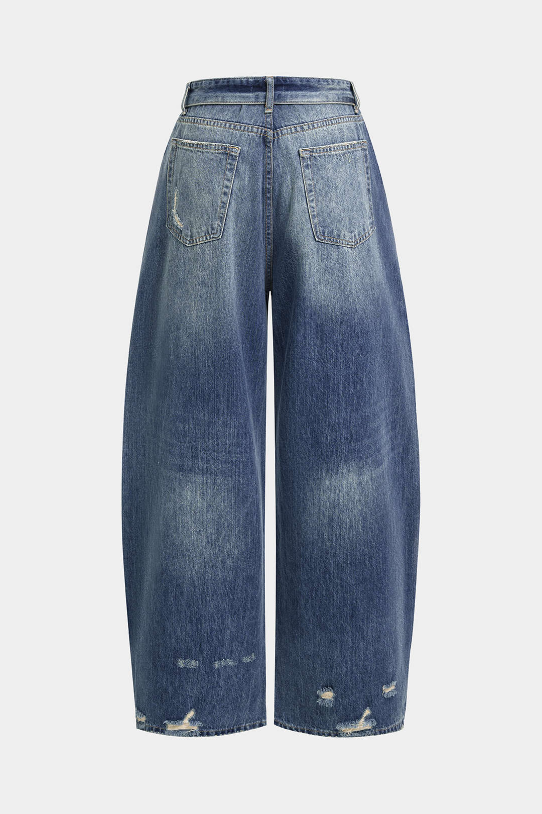 Willa London™ | Asymmetrical Fray Denim Trousers