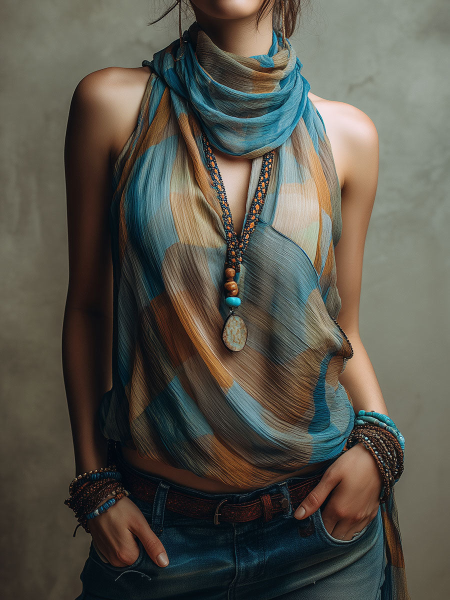 Willa London™ | Bohemian Breeze Halter Blouse