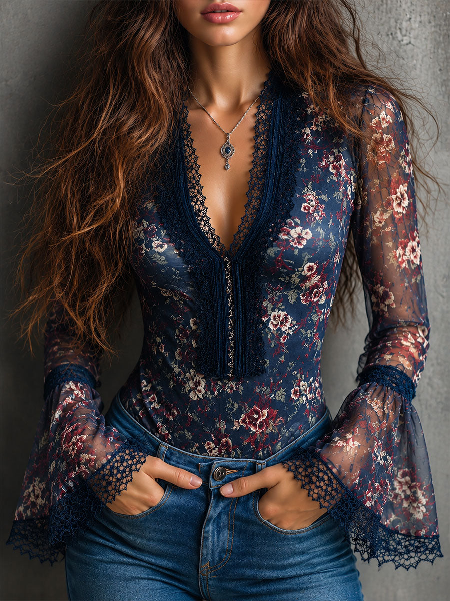 Willa London™ | Bohemian Lace Flare Blouse