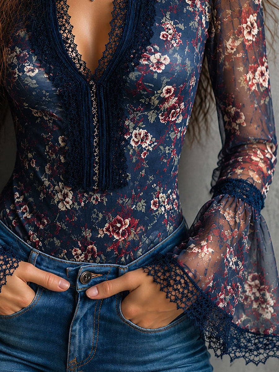 Willa London™ | Bohemian Lace Flare Blouse