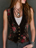 Willa London™ | Vintage Velvet Floral Waistcoat