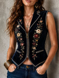 Willa London™ | Velvet Floral Boho Waistcoat