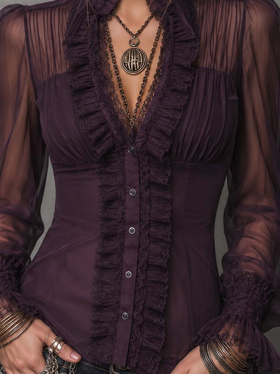 Willa London™ | Enchanted Lace Chiffon Blouse