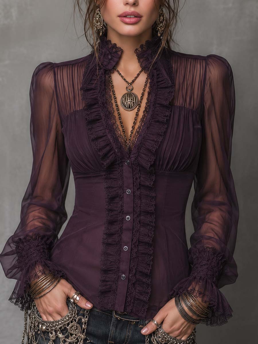 Willa London™ | Enchanted Lace Chiffon Blouse