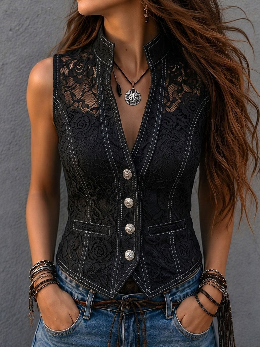 Willa London™ | Lace Elegance Waistcoat