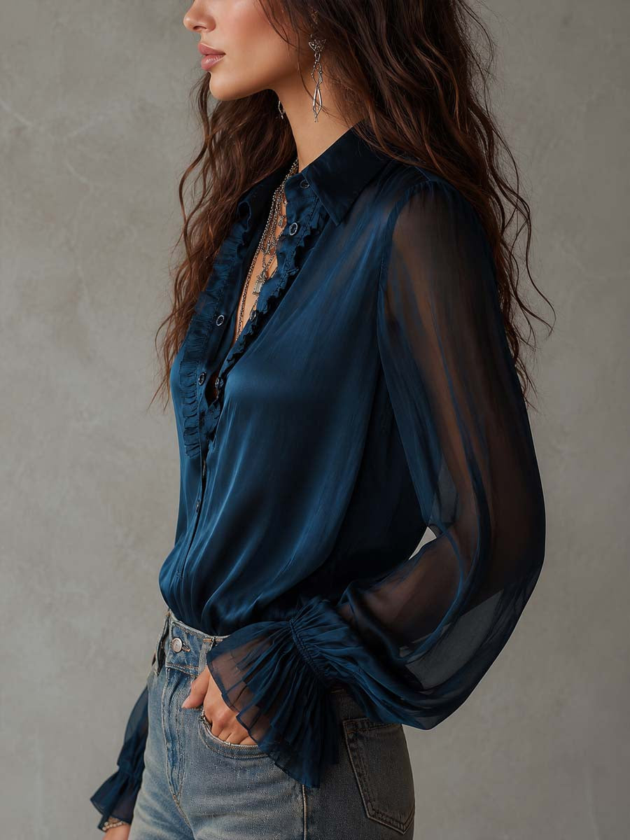 Willa London™ | Vintage Ruffle Elegance Shirt