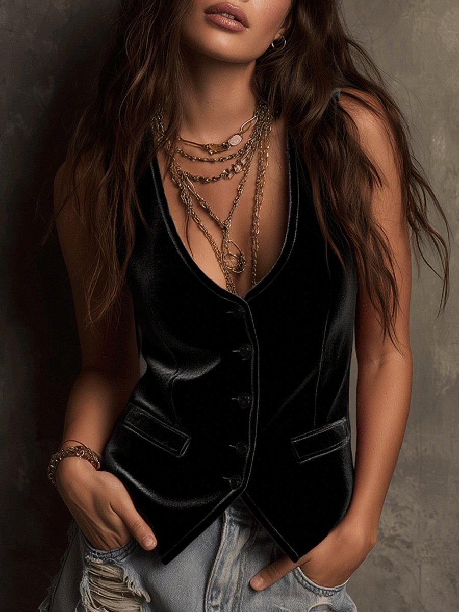 Willa London™ | Velvet Bohemian Charm Vest
