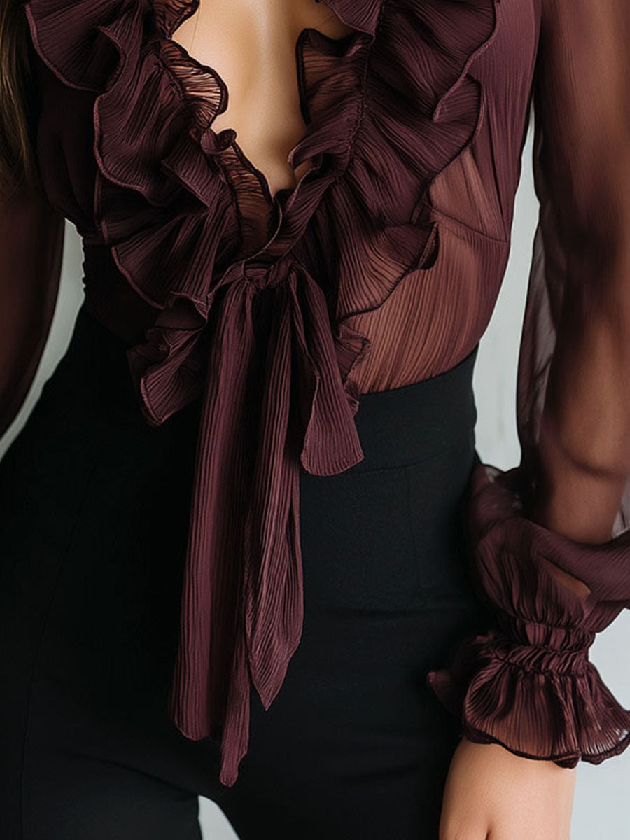 Willa London™ | Vintage Charm Chiffon Blouse