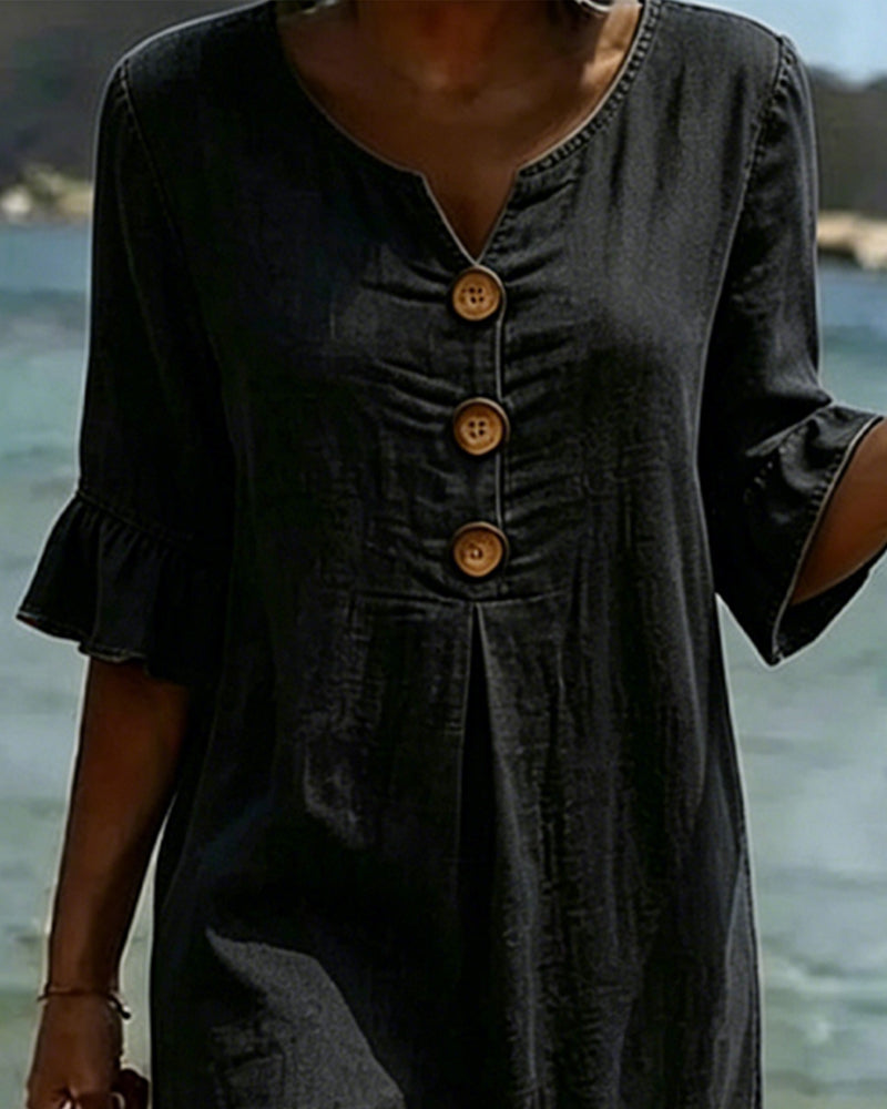 Willa London™ | Serene Denim A-Line Dress