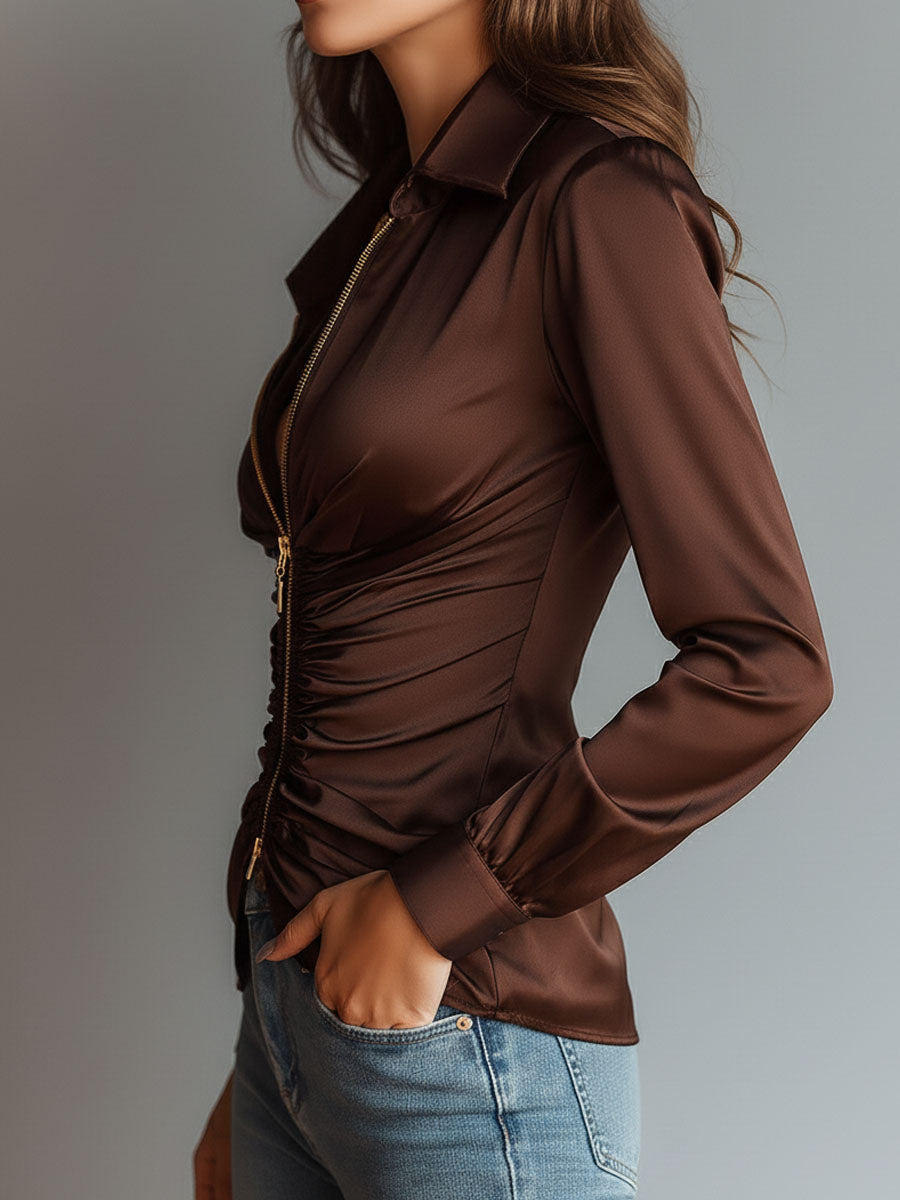 Willa London™ | Mocha Elegance Blouse