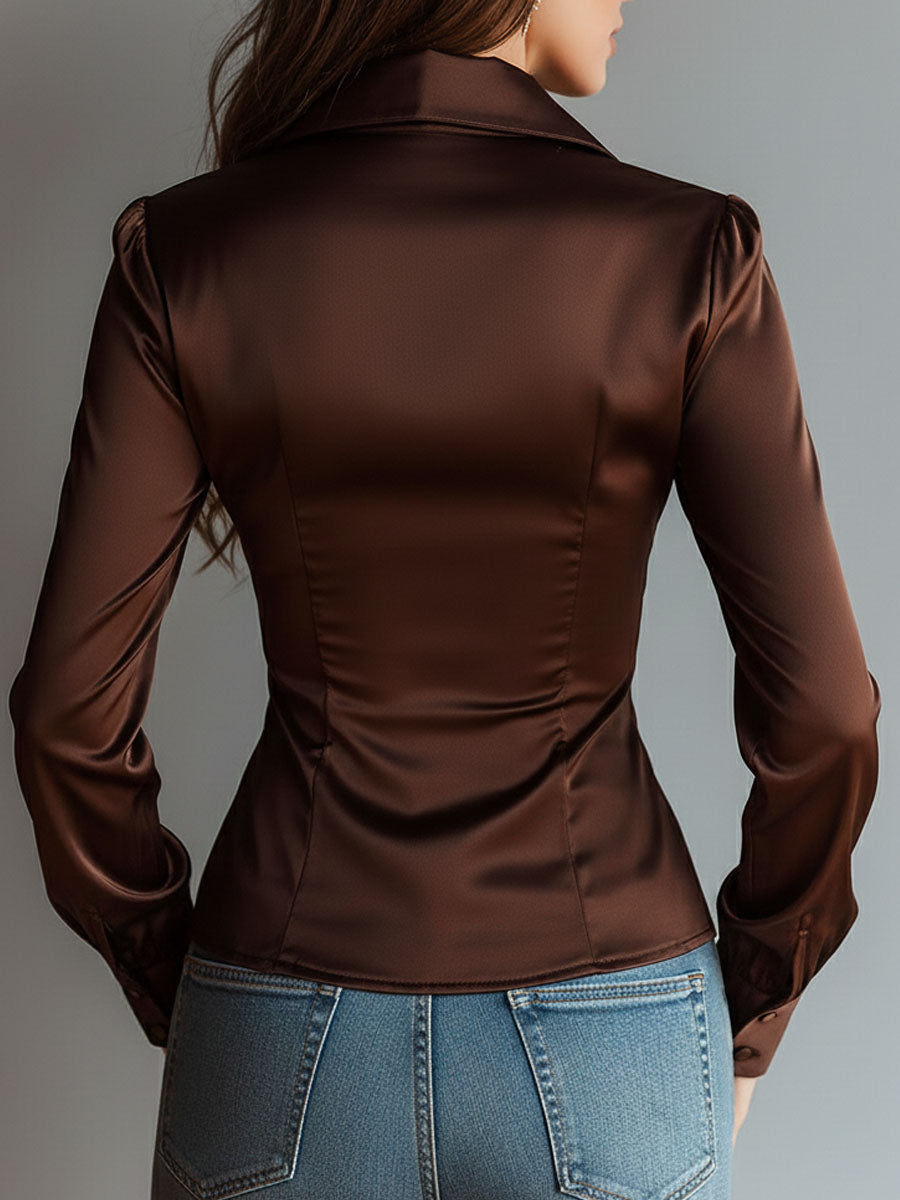 Willa London™ | Mocha Elegance Blouse
