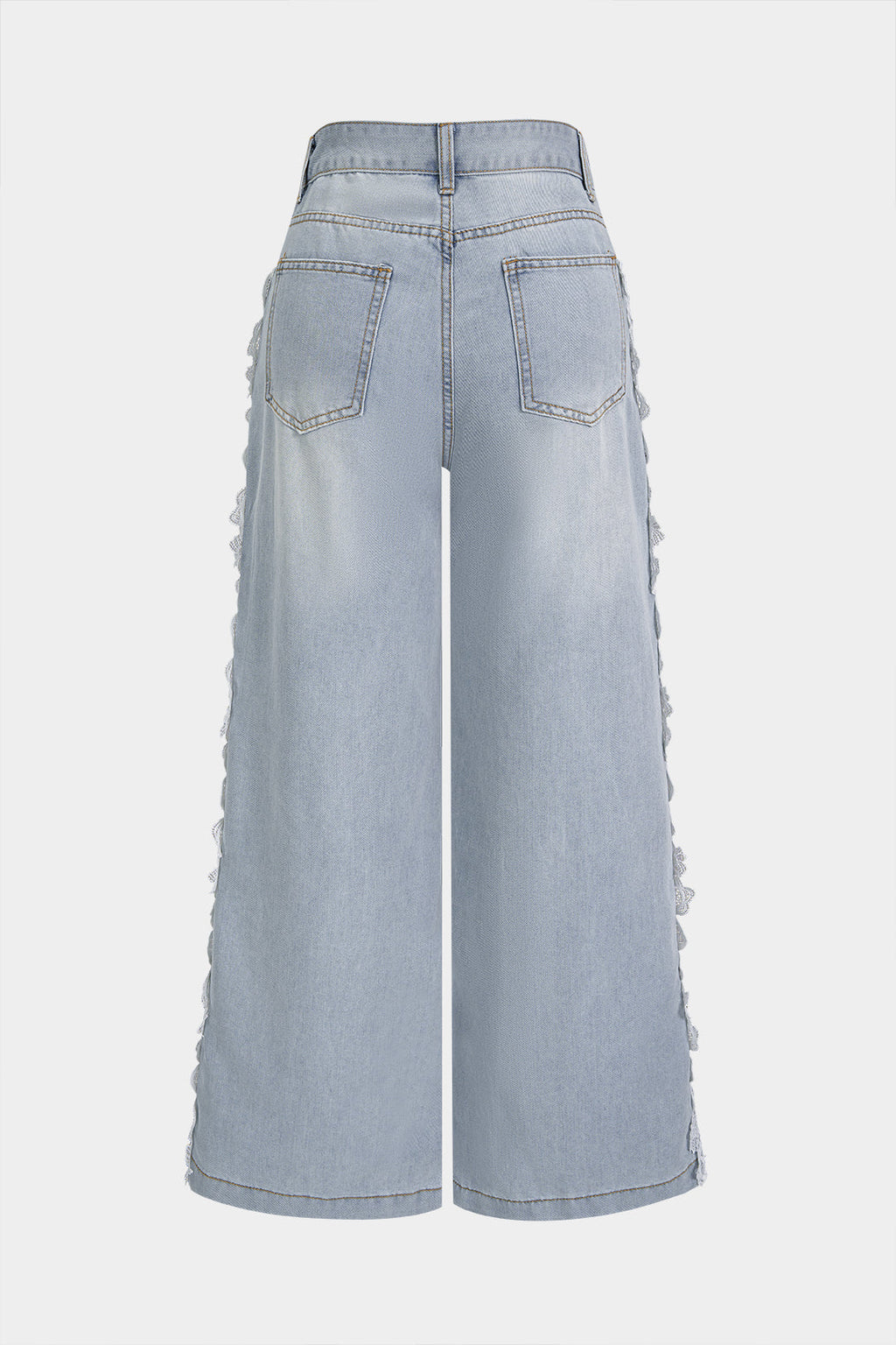 Willa London™ | Lace-Trimmed Denim Trousers