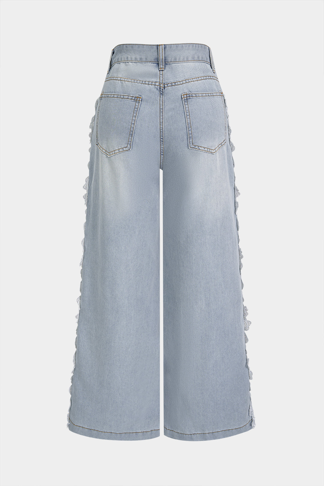 Willa London™ | Lace-Trimmed Denim Trousers