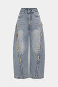 Willa London™ | Luxe Metallic Wide Leg Jeans