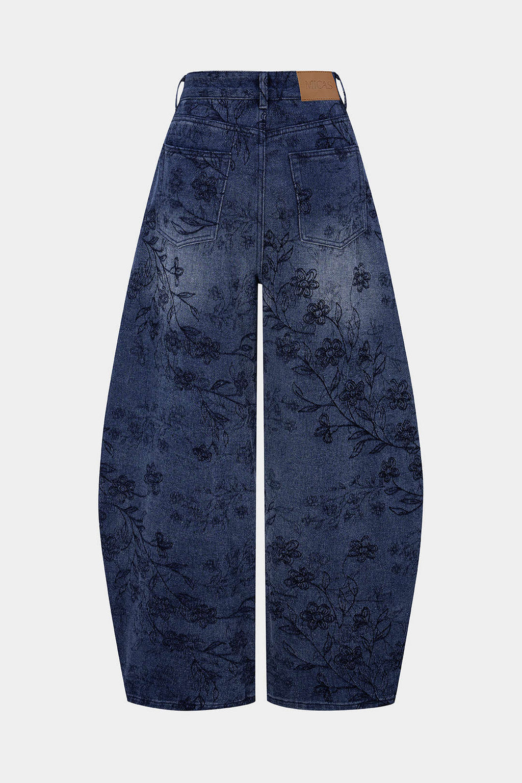 Willa London™ | Floral Elegance Denim Barrel Jeans