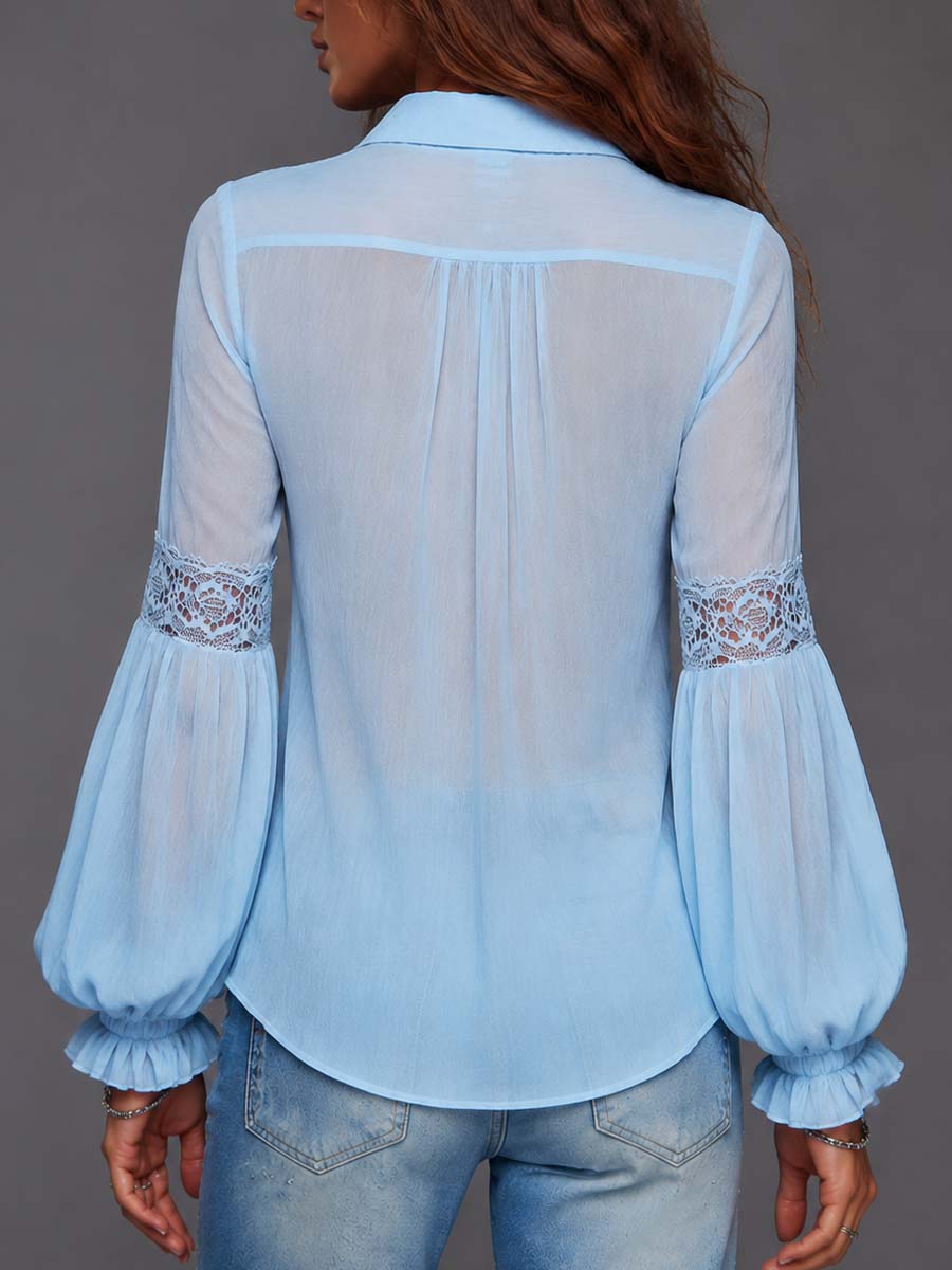 Willa London™ | Ethereal Lace Puff Sleeve Shirt
