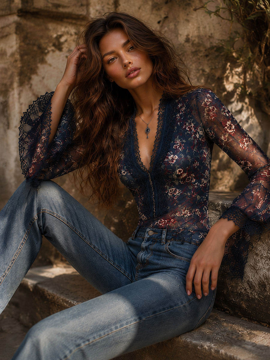 Willa London™ | Bohemian Lace Flare Blouse